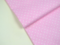 Ткань Горошек 4мм Белый на розовом Н 125г/м2 шир. 160см производства Польша состав 100% Хлопок
