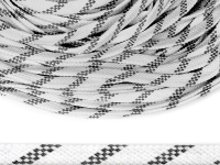 Ткань Шнур плоский х/б 12мм турецкое плетение Белый с черными полосками 001/032 производства Россия состав 100% Хлопок