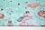 Ткань Единороги розовые в облаках на светло-мятном (Золотой глиттер) 125г/м2 ши производства Польша состав 100% Хлопок