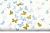 Ткань Мотыльки мини голубые и золотые на белом (золотой глиттер) ТУР 125г/м2 шир. 240см производства Турция состав 100% Хлопок